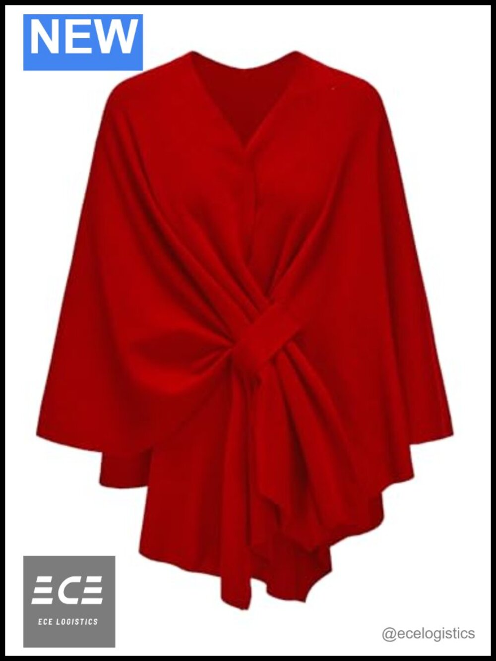 Knit Shawl Wrap Poncho Sweater Viscose Crossover Travel One Size